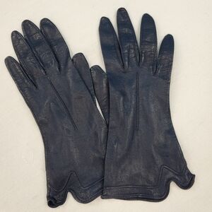 Vintage black kidskin leather gloves 50s